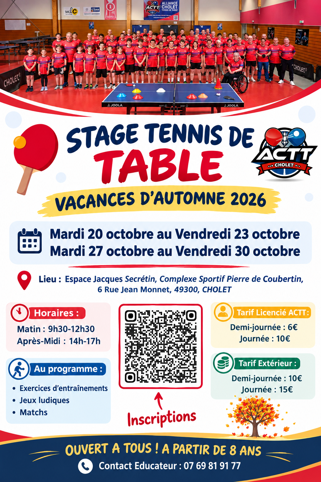 Stages Automne 2026