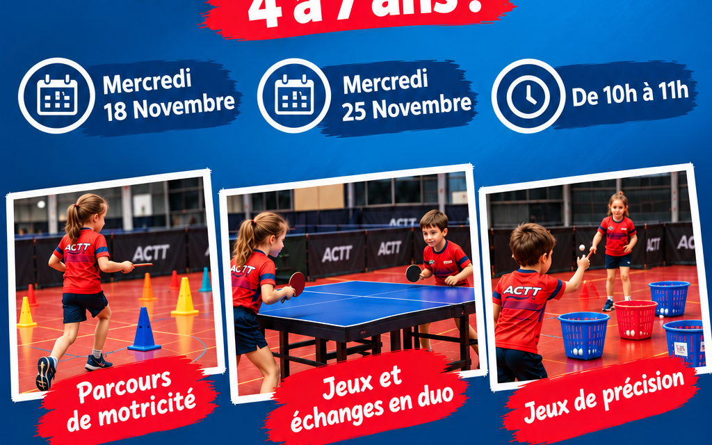 Séances Découvertes Ping Kids (4-7 ans)