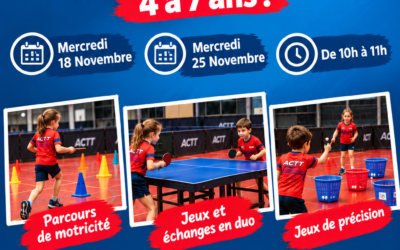 Séances Découvertes Ping Kids (4-7 ans)